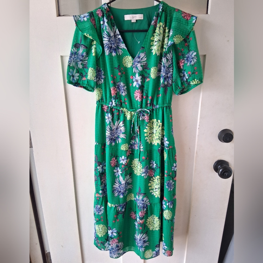 LOFT Petites Emerald Green Dress